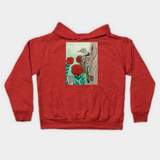 Alabama state bird and flower, the yellowhammer and camellia Kids Hoodie